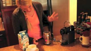 Nespresso Aeroccino Plus Frother Review Frothing Almond Milk [upl. by Akyeluz490]