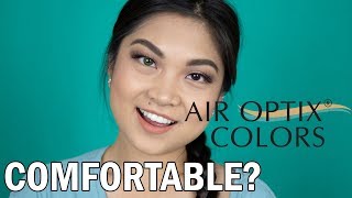 AIR OPTIX COLORS TRY ON amp REVIEW FOR BROWN EYES AFTER LASIK [upl. by Rialc]